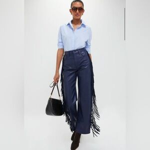 Mother Varsity Blues Faux The Fringe Leather Half Pipe